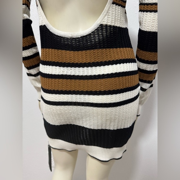 NWT Amiri Backless Multi-Stripe Sweater Dress in Brown/Black - Picture 15 of 16